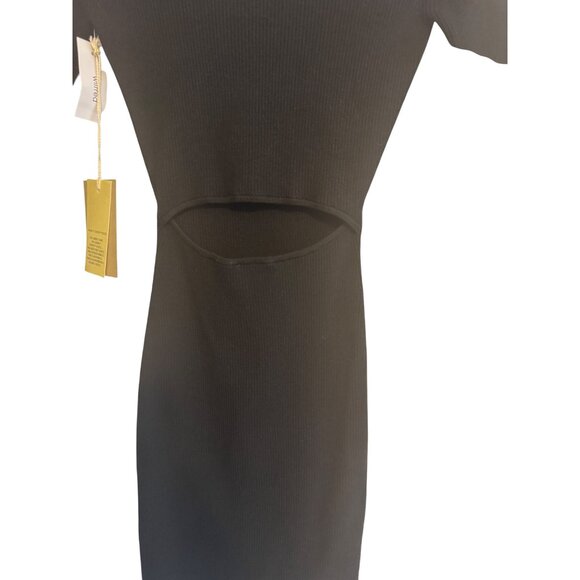 2/$30 NWT Wilfred Free 2XS Black Cut Out Bodycon Ribbed Mini - Picture 4 of 16